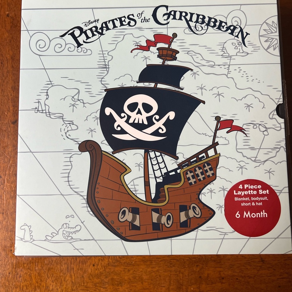 Disney Pirates of the Caribbean Baby Gift Set - Blanket, Bodysuit, Short, Hat